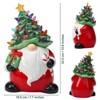 13" Pre-lit Ceramic Santa Figurine with 36 Multicolored Lights + Star Toppers, Christmas Table Decor - 2 of 4