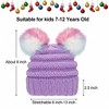 FAAYFIAN Colorful Pompom Knitted Beanie Hat for Kids Age 7-12 Winter Ski Hat Outdoor Ear Warmer - 3 of 4