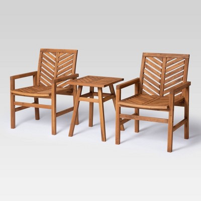 3pc Coro Chevron Outdoor Patio Set - Brown - Saracina Home
