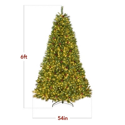 6ft Pre-Lit Scotch Pine Christmas Tree with Multicolor LED Lights