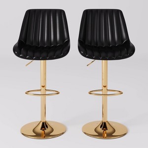 Set of 2 Arwen Adjustable Swivel Barstools with Gold Base - CorLiving - 1 of 4