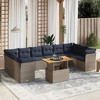 vidaXL Patio Sofa Set with Cushions 11 Piece, Outdoor Sectional Sofa Couch, Patio Conversation Set for Garden Backyard, Gray Poly Rattan - 2 of 4