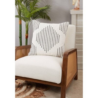 Black and White Geometric Cotton Throw Pillow Cover