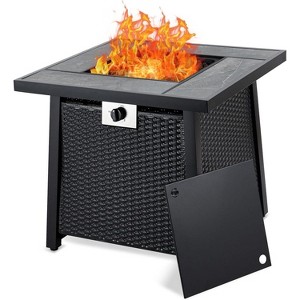 Nasitip 28" 50,000BTU Propane Fire Pit Table, CSA Certified Steel Fire Table with Cover, Black - 1 of 4