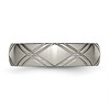 Black Bow Jewelry 6mm Titanium Brushed & Polished Crisscross Standard Fit Band - 3 of 4