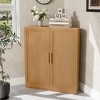 Wooakway Trapezoidal Corner Cabinet with Doors Decorative Storage Cabinet Freestanding Wood Shelf for Multi-Room Natural Wood/Black/Light Walnut/White - 2 of 4