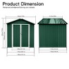 Syemin Storage Sheds Outdoor Storage Sheds 6ftx4ft Apex Roof Waterproof Garden Storage Shed with Lockable Door, Green, 70.1"*46.4"*75.6" - 3 of 4