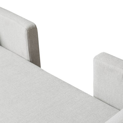 Gray Upholstered Lawson Bench with Bolster Pillows