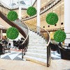 Tangkula 2 PCS Artificial White Flower Grass Topiary Balls 19" Faux Balls Indoor Outdoor - 4 of 4