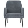 vidaXL Armchair Dark Gray 24.4"x31.1"x31.1" Velvet - Dark Gray - 3 of 4