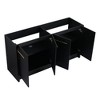 ChicFurnit Bathroom Vanities Modern Vanity with Sleek Design and Ample Storage for Bathroom Spaces, Black,58.69”*17.94”*30.31" - 2 of 3