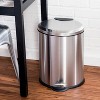 Honey-Can-Do 12L Oval Stainless Steel Step Can: Pedal-Operated Kitchen Trash Can with Lid, Silver, Indoor Use - 4 of 4