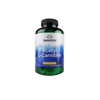 Swanson Premium Acetyl L-Carnitine Antioxidant Protection Veggie Capsules, 500 Mg, 240 Count.