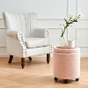 KTMBDW Storage Ottoman Foot Rest Round Footstool Teddy Velvet Footrest Multifunctional Rolling Stool Ottoman with Wheels for Living Room, Bedroom - 2 of 4