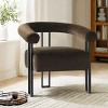 Modern Accent Chair Set of 2 ,Velvet Upholstered Accent Chair With Curved Backrest Armrest For Living Room Dining Room-Tanpinhause - 3 of 4