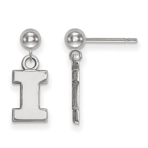 Black Bow Jewelry 14k White Gold Illinois Fighting Illini NCAA Dangle Earrings - 1 of 3