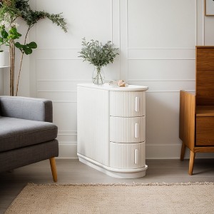 Hommoo 3-Drawer Wooden Narrow End Table - 1 of 4