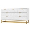 Bedroom Storage Cabinet, 53.5 Inch Wide Dresser Organizer, 7 Drawers, Gold Metal Handles and Legs for Closets, Hallways, Living Rooms, Entryways - 4 of 4
