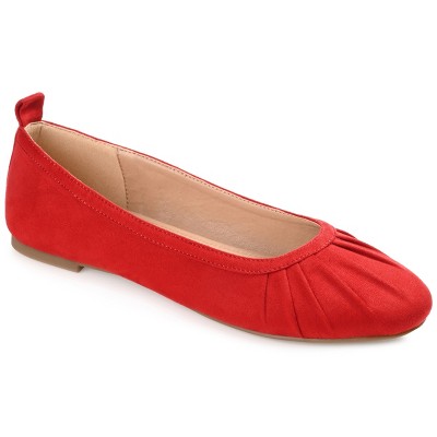 ladies red ballet flats