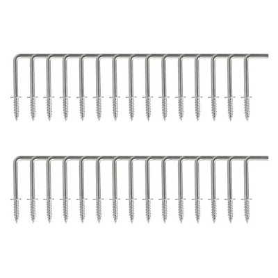 Unique Bargains Home Cup Square Hook Metal Screw-in Hanger Holder Hooks 30 Pcs