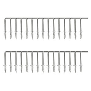 Unique Bargains Home Cup Square Hook Metal Screw-in Hanger Holder Hooks 30 Pcs - 1 of 3