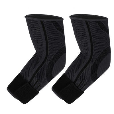 Unique Bargains Elbow Protection Tightening Breathable Elbow Pads with Straps for Sports 1 Pair