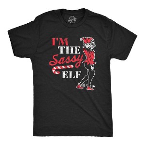 Mens Im The Sassy Elf T Shirt Funny Xmas Santas Elves Joke Tee For Guys - Crazy Dog Men's T Shirt - 1 of 4
