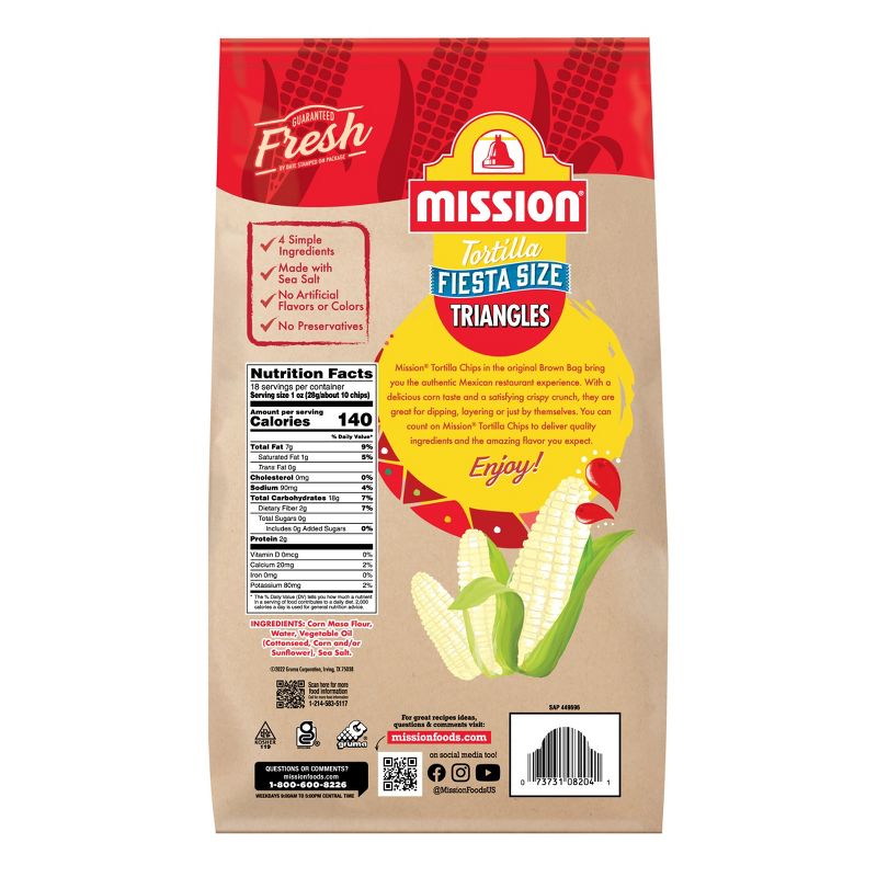Mission Fiesta Size Triangles Tortilla Chips - 18oz, 3 of 8