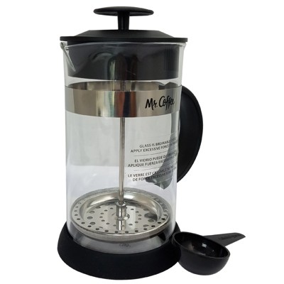 Mr. Coffee 32 Ounce Cafe Oasis Quart Glass Body French Press Coffee Maker