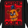 Five Nights At Freddy's Freddy Big Face Game Over Crew Neck Long Sleeve Men's Black Tee - 2 of 3
