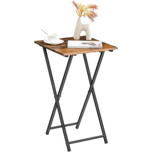 Folding TV Tray Table, Wooden TV Tray, Portable Sofa Side Table, Industrial Snack Table End Table for Small Spaces, Space-Saving, Easy to Install - 1 of 4