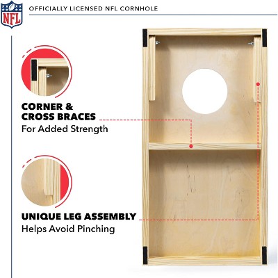 NFL New England Patriots Travel Size Wood Cornhole Set with Bean Bags