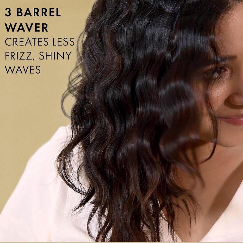 Hot Tools Pro Artist 24K Gold Digital 3 Barrel Hair Waver | Long Lasting Defined Waves (Jumbo Size), 3 of 8