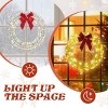Syemin Wreaths 24" Iridescent Outdoor Christmas Wreath Decoration Metal Wreath with Red Bow for Front Door Gate Wall Holiday Party, White, 5"*24"*24" - 3 of 4