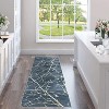 Washable Area Rug with Modern Abstract Branch Print for Bedroom, Non-Slip Backing, Soft Low-Pile Floor Carpet for Living Room, Kitchen - 3 of 4