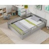 Canopy Floor Bed for Kids, Safe Montessori Bed with Guardrails, Four Poster Design Bed with Pine Wood Finish-Baofuwish - 3 of 4