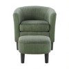 CAVINAS Modern Upholstered Accent Chair with Ottoman, Corduroy Single Sofa Chair, Comfy Armchair for Living Room, Bedroom & Office - 3 of 4