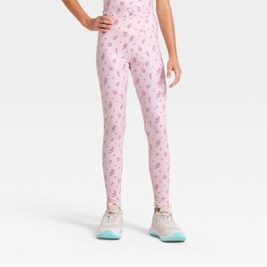 Girls' Crossover Ruffle Waistband Leggings - All In Motion™ - 1 of 3