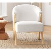 Ridstar 2 Set Modern Dining Chair with Iron Tube Golden For Dining Room & Living Room-White - 2 of 4