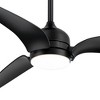 Airsurfer 60-in Matte Black Ceiling Fan with Light, 3 Black Blades, LED Color-Changing, Remote Included, 6" & 12" Downrods - 3 of 4