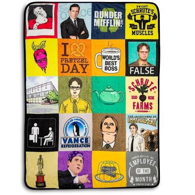 Just Funky The Office Sticker Bomb Quilt Fleece Throw Blanket | 45 x 60 Inches
