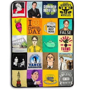 Just Funky The Office Sticker Bomb Quilt Fleece Throw Blanket | 45 x 60 Inches - 1 of 4