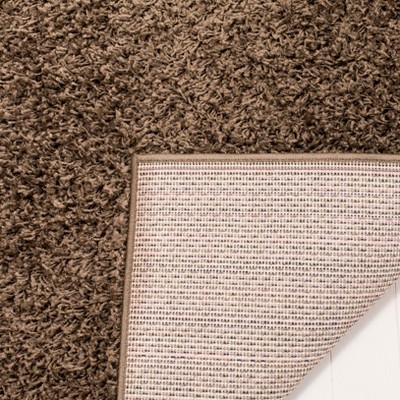 Athens Taupe Square Shag Rug 6'7" x 6'7"