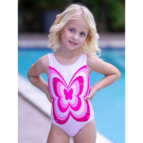 Mia Belle Girls Butterfly Bloom Y2K Pink One-Piece Swimsuit Mia Belle Girls, Pink, 10/12