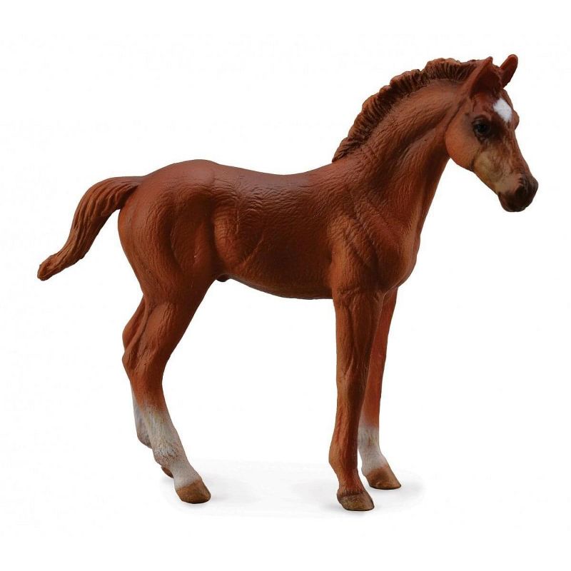 Breyer Animal Creations Breyer CollectA Series Chestnut Thoroughbred Standing Foal Model Horse, 1 of 2
