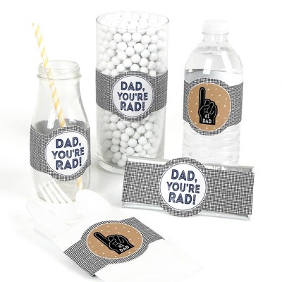 Big Dot of Happiness My Dad is Rad - DIY Party Supplies - Father's Day Party DIY Wrapper Favors & Decorations - Set of 15