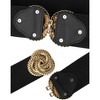 INSPIRE CHIC Women's Stretchy Elastic Wide Waist Dress Metal Buckle Belts - 2 of 4