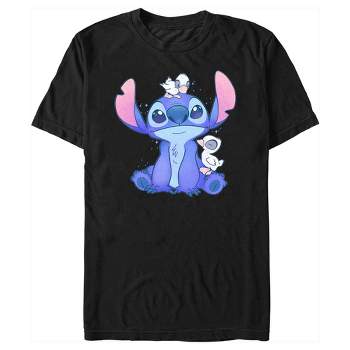Men's Lilo & Stitch Hanging With Ducks T-shirt - White - Large : Target