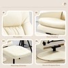 Faux Leather Swivel Reclining Chair with Ottoman, High Back and Upholstered Wrapped Base - 4 of 4