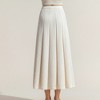 Anna-Kaci Women's Textured Diagonal-Rib Pleated Knit Midi Skirt with Structured Panels and Soft A-Line Silhouette - 4 of 4